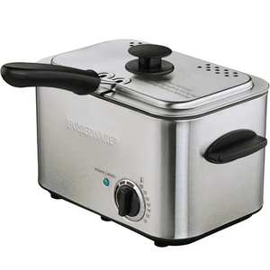 Farberware 1.1 Liter Stainless Steel Deep Fryer with Dishwasher-Safe Basket, Lid & Handle