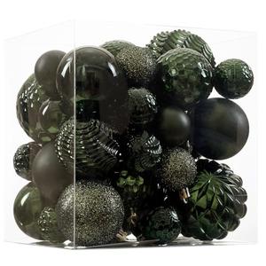 Christmas Balls Ornaments -36pcs Shatterproof Christmas Tree Decorations with Hanging Loop for Xmas Tree Wedding Holiday Party Home Decor,6 Styles in 3 Sizes(Dark Green)