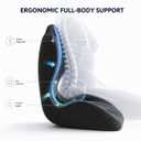 TWEJMZU Pain Relief Ergonomic Seat Cushion with Lumbar Support, Memory Foam, L-Shaped, for Office Chair, Car Seat, Gaming Chair (Black+Grey)