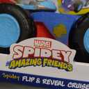 Jazwares Marvel Spidey and His Amazing Friends Team Spidey Flip and Reveal Cruiser - 11-Inch Double-Sided Vehicle with Lights, Sounds, and Web Blast Launchers