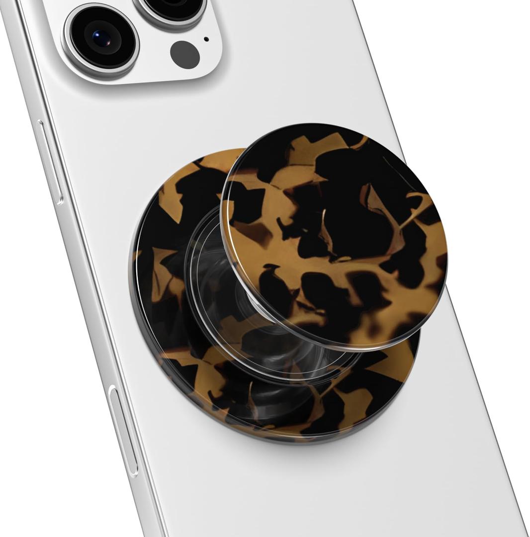 Svanove Magnetic Phone Grip Compatible with Magsafe Phone Grip Holder, Collapsible Tortoise Print Mag Safe Cellphone Grips Kickstand, Cute Animal Pattern Trutle Shell Stand for iPhone Samsung Android
