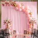10x10ft Pink Backdrop Curtain Panels for Parties - Wrinkle Free Polyester Photo Curtain Backdrop Wedding Back Drop Fabric Drapes for Party Decorations Background for Photography