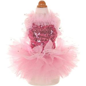 Fashion Sweet Puppy Dog Blingbling Princess Skirt Pet Dog Lace Cake Camisole Tutu Dress Pink Small (S( Back:8.0" Chest:13.0"))