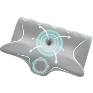 Memory Foam Pillow, Cervical Pillow for Neck and Shoulder Pain Relief, Ergonomic Contour Bed Pillow, Soft for Side Sleep Stomach Sleeping and Back Sleeper (Queen, Modern Grey)