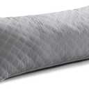 Oubonun Premium Adjustable Loft Quilted Body Pillows - Firm and Fluffy Pillow - Quality Plush Pillow - Down Alternative Pillow - Head Support Pillow - 21"x54" (Gray-gray Side)