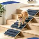 Dog Ramp for Stairs for Small Dogs Up to 40 lbs - Adjustable Dog Stair Ramp with Non-Slip Carpet, Foldable Pet Ramp for Stairs, Dog Ramp Stairs for Senior Dogs, Puppies, Bed, Sofa (8-Pack)