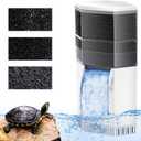 AquaMiracle Turtle Tank Filter 225GPH 3-Stage Super Quiet Low Water Level Filter for 10-40 Gallon Water, Waterfall Reptile Filter for Turtle Habitats & Terrariums