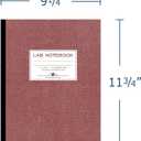 Roaring Spring Oversize Lab Book with Numbered Pages, 4x4 Grid Ruled, 11.75" x 9.25", 76 Sheets/152 Numbered Pages of premium 20 lb Green Paper, Red Board Cover