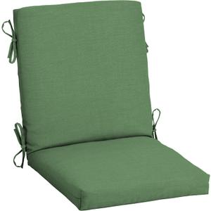 Arden Outdoor Midback Chair Cushion, 18 x 16.5, Rain-Proof, Fade Resistant 16.5 x 18, Moss Green Leala, Pack of 2