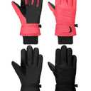 SATINIOR 2 Pairs Kids Waterproof Winter Snow Gloves Ski Gloves for Boy Girl Outdoor Warm Thickening Snowboar