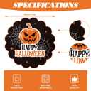 Happy Halloween Placemats Set of 4 Scalloped Pumpkin Cotton Linen Placemats 13.5 Inch Embroidery Halloween Table Mats for Trick or Treat Party Supplies Home Kitchen Dining Table Decorations