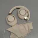 LORELEI B-C6 Wireless Over Ear Headphones, 50H Playtime Foldable Lightweight Bluetooth Headsets, Deep Bass, Built-in Microphone, Memory Foam Earmuff, for Travel, Home Office (Beige White)