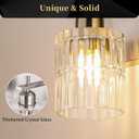 OCIOC 4-Light Nickel Bathroom Vanity Light Over Mirror, Brushed Nickel Bathroom Wall Lights with Glass Shades, Indoor Wall Mounted Lamp for Living Room Bedroom Hallway