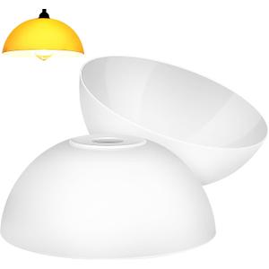 Kichvoe 2Pcs Plastic Mushroom Lamp Shade Replacement: 1.65" Hole Globe Dome Lampshade, Light Fixture Cover for Pendant, Fan, Wall Sconce, Chandelier & Floor Lamp