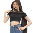 HidmFaw Renaissance Hooded Shawl Medieval Hood Scarf Apocalyptic Linen Wrap Cowl Vintage Distressed Ren Faire Costume