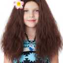 Brown Wig for Kids Long Curly Brown Wig for Girls Halloween Costume Wigs