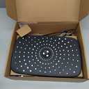 Rain Shower System Bathroom Square Starry Sky Top Spray, Household Shower Self-Cleaning Filter Shower Head, Supercharged Water (Color : Silver+Black, Size : 12inches)