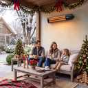 Outdoor Heater for Patio, 1500W Wall-Mounted Heater, Patio Heaters for Outdoor Use, Waterproof, Carbon Fiber Tube, for Backyard Gazebo Garage Black