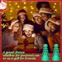 LemonRoad 12 Pack Christmas Glass Taper Candle Holder Tree Shape Clear Candlestick Holder Fit 0.8 Inch Candle Pine Tree Shape Crystal Candlestick Stand Centerpiece for Christmas Table (Green)