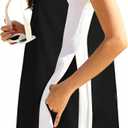 Women's Summer 2 Piece Outfits Sleeveless Spilt Hem Pullover Top Sets Lounge Set Tracksuit With Pockets (Black, M)