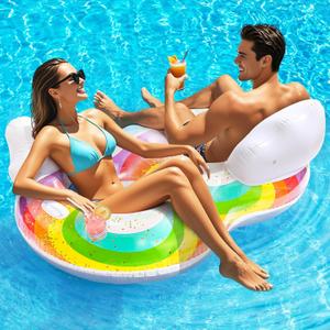 HeySplash Pool Lounger Float for Adult, Inflatable Pool Floats Bed Cooling Contour Lounger Rafts, Water Rafts for Lake, Outdoor Beach Pool Party