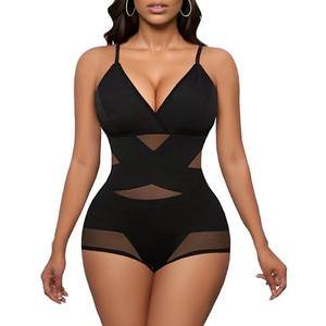Avidlove Shapewear Bodysuit for Women Body Shaper Tummy Control Shapewear Plus Size Body Suits with Snap Crotch 2XL