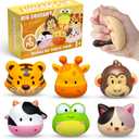 DMIGHT Party Favors for Kids 6PCS Large Animal Squishy Toys, Stress Balls Goodie Bag Stuffers, Pinata Stuffers,Birthday Gifts for Boys & Girls,Treasure Chest Prizes,Classroom Prizes for Kids