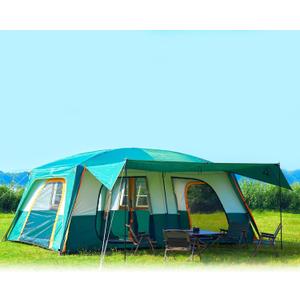 KTT Extra Large Tent 14 Person,Family Cabin Tents,2 Rooms,3 Doors and 3 Windows with Mesh,Straight Wall,Waterproof,Double Layer,Big Tent for Outdoor,Picnic,Camping,Family Gathering