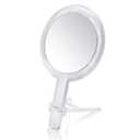 Double Sided 1x - 7X Magnification Hand Held Makeup Mirror with Adjustable Stand, Clear (7X)