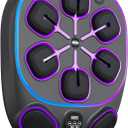 Music Boxing Machine for Adult: 6+2 Targets Music Punching Machine with Gloves Large Size Boxing Workout Target Equipment (black)