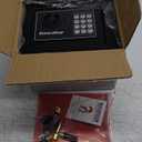 Voncabay Money Safe Box for Home with Sensor Light & Fireproof Money Bag - 0.23 Cubic Feet Security Safe Box with Digital Keypad, Keys & Pass Code Lock, 9.05" W x 6.69" D x 6.69" H, Black