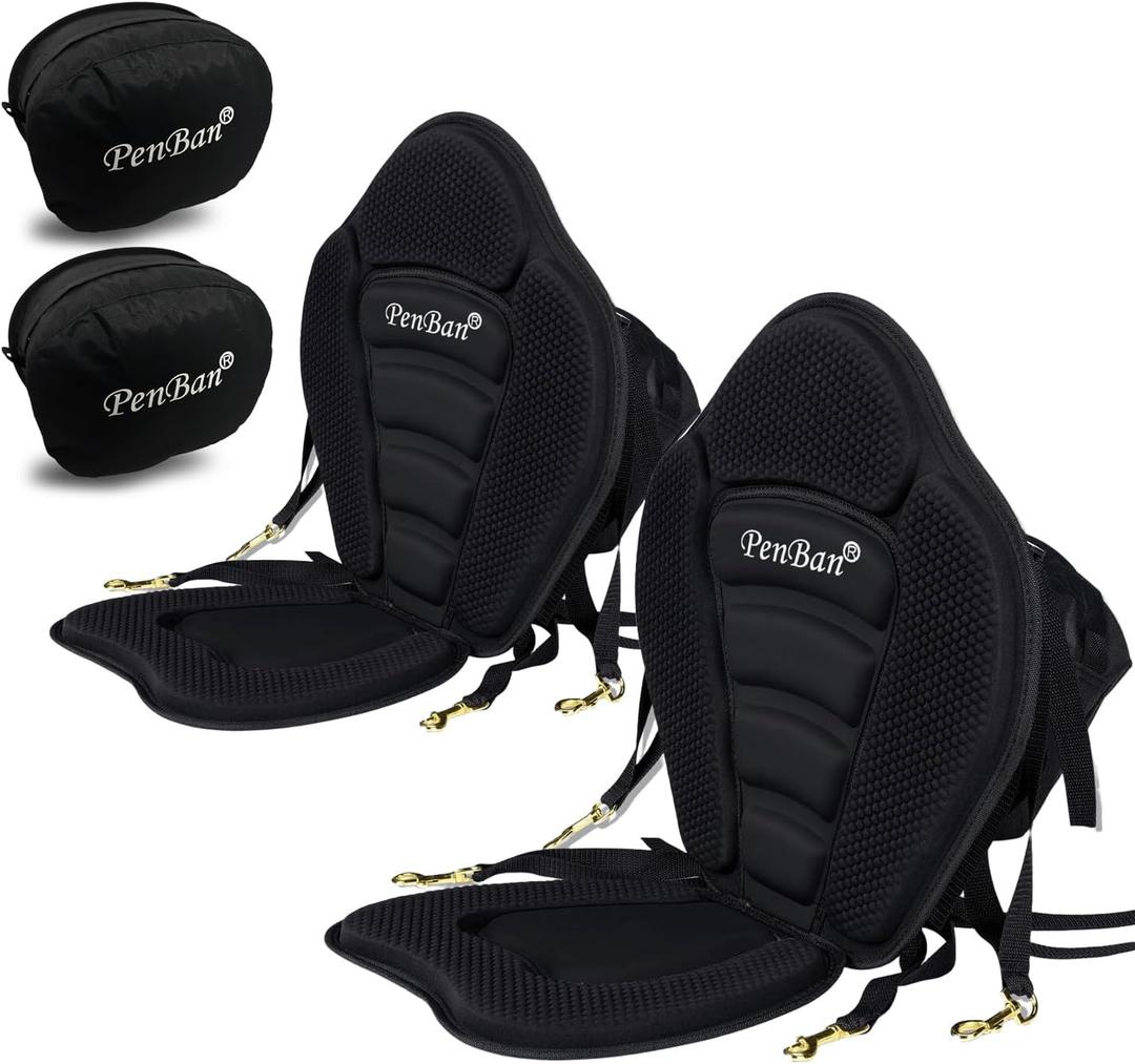 Universal Deluxe Kayak Seat Cushion with Storage Bag for Kayak,Padded Boat,SUP,Canoe,Fishing Boat,Seats with 4 Adjustable Straps