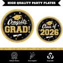 Black and Gold Graduation Decorations 2026,200Pcs Black Gold Graduation Plates and Napkins,Forks for Graduation Party Decorations, Class of 2026 Graduation Party Supplies,Serve 50