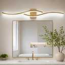 Modern Vanity Lights Dimmable Bathroom Light Fixtures Over Mirror Bathroom LED Vanity Light for Bathroom Living Room (Gold,39.37Inch,5500K)