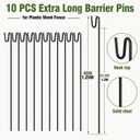 Nuanchu 10 Pcs 49'' Metal Plastic Mesh Fence Post Heavy Duty Safety Barrier Mesh Fence Reusable Temporary Net Stakes for Garden Construction Snow Fencing Animal Barrier Poultry Deer Patio