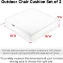 Favoyard Patio Chair Cushions 18 x 18 x 3 Inch Waterproof Outdoor Seat Cushions for Patio Furniture 3-Year Color Fastness Garden Sofa Couch Chair Pads with Handle & Adjustable Straps Set of 2, Beige