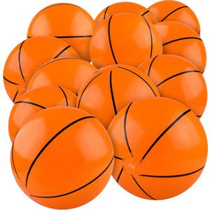 Fovths 12 Pieces Inflatable Basketball Beach Balls 11 Inch Blow Up Basketball Party Supplies Swimming Pool Toys for Summer Water Games Birthday Sports Theme Party Favors