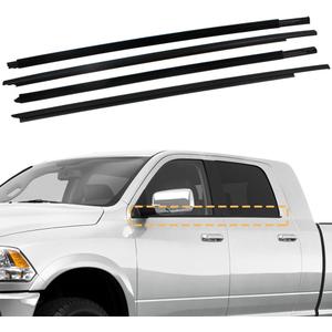 Weatherstrip Window Molding Trim Seal Belt Compatible with 2009-2023 Dodge Ram 1500 2500 3500 4500 5500 Crew Cab Replaces 55112376AH 55112377AH (Not Fit for Quad Style)
