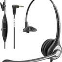 Wantek Phone Headset with Microphone Noise Cancelling, Telephone Headsets 2.5mm Jack Work for Panasonic AT&T ML17929 Vtech RCA Cisco Uniden Polycom Grandstream Home Office Cordless Phones(F600J25P)