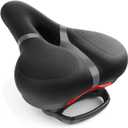 Bicycle Seat Replacement, Bike Seat for Men and Women, Comfort Wide Bike Saddle Memory Foam Padded Soft Bike Seat Cushion Compatible with Peloton, Mountain, City Bikes, Indoor Exercise Bikes