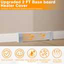 Upgraded Baseboard Heater Cover, Premium Series Compatible, 24-Gauge Galvanized Steel Slip-On with Left/Right Endcaps, Thickened Bending Design for Old Cover Replacement (White, 2 FT)