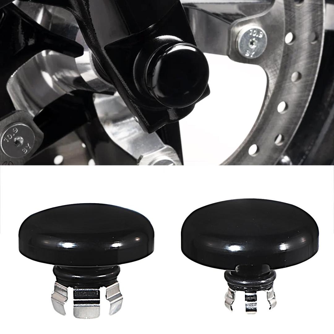 Motorcycle Front Axle Nut Caps Compatible for Harley Touring Street Road Glide CVO FLTRX FLHX 2024-2025 (Gloss Black)