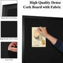 Bulletin Board 40 x 30 Inch Wood Framed Black Corkboard for Office