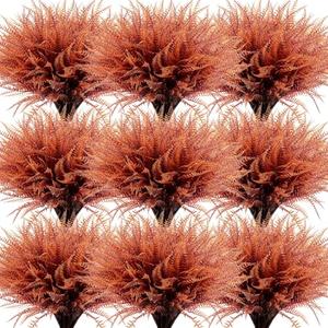 36 Bundles Artificial Flowers for Outdoors UV Resistant Fake Spring Plastic Flowers Faux Shrubs Plants for Spring Summer Indoor Outside Garden Porch Patio Window Box Party Decoration (Fall Boston)