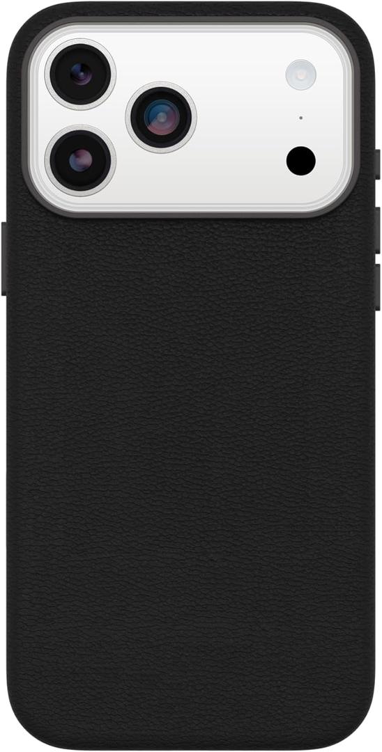 OtterBox iPhone 17 Pro Max Symmetry Series Cactus Leather Case - Noir Ash - Black - Slim, Premium Protective iPhone Case