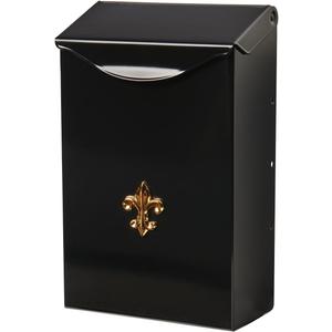 Architectural Mailboxes City Classic Vertical Wall-Mounted Mailbox for Outside, Rust-Resistant Galvanized Steel Metal Small Mail Box, Black