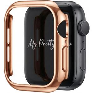My Pretty Strap Glossy XOXO Protective Case for Apple Watch  Luxury Metal Cover for Women, Scratch-Resistant  Compatible with Apple Watch 38/40/41/42/44/45/46mm/49mm Gold, Rose Gold, Silver