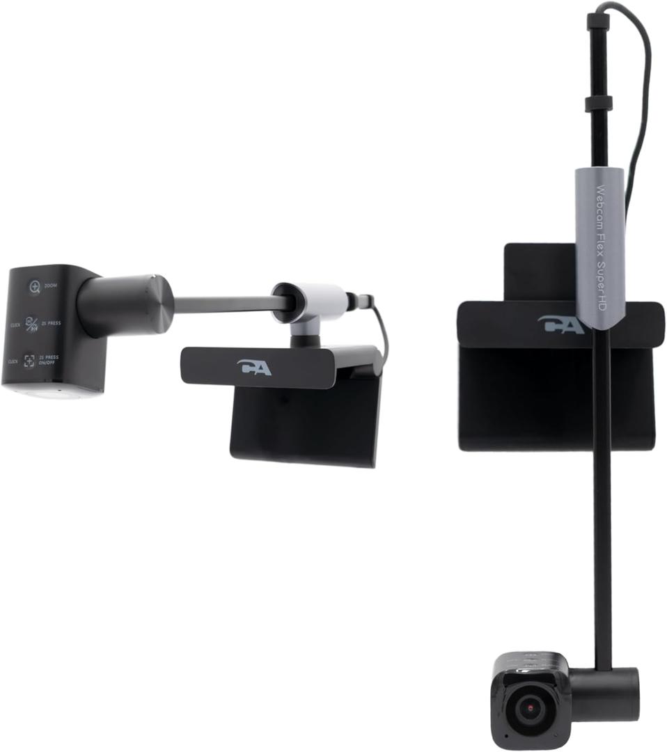 CA Essential Webcam Flex (WC-Flex)  Multi-function HD webcam with three mounting positions, Center View for better eye contact, Table View for desktop sharing and Traditional View on top of a monitor