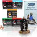 ARO VATIKA Backflow Natural Masala 50 Pack 'A' Incense Cones | 5 Different Assorted Fragrances of Nag Champa, White Sage, Dragons Blood, Palo Santo, Musk | Burn time- Approx 16-18 mins