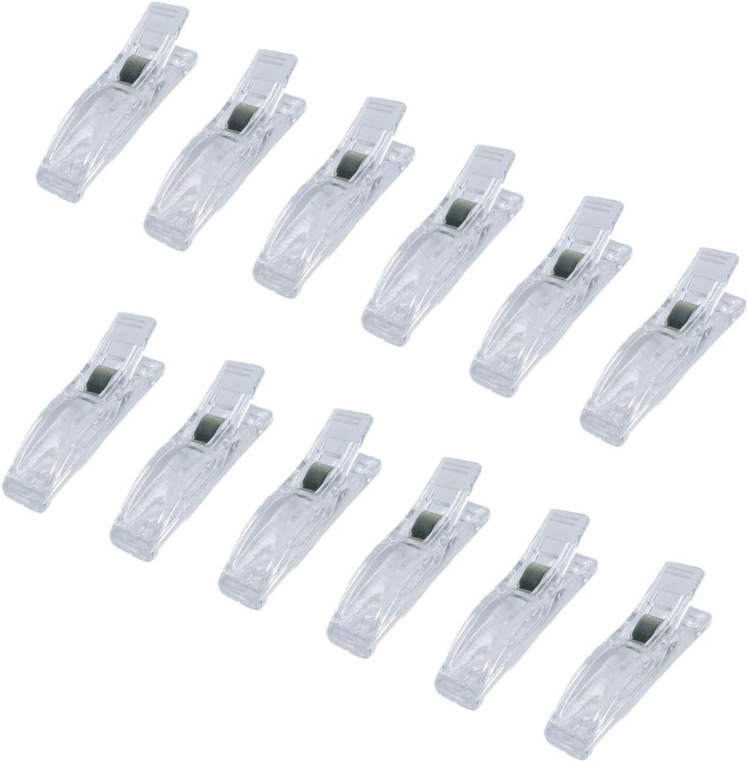 12 Clips for Pleated Paper Blinds Shades, Clear Plastic Blinds Clips for Window Temporary Window Blinds Shades Clips That Hold Curtains